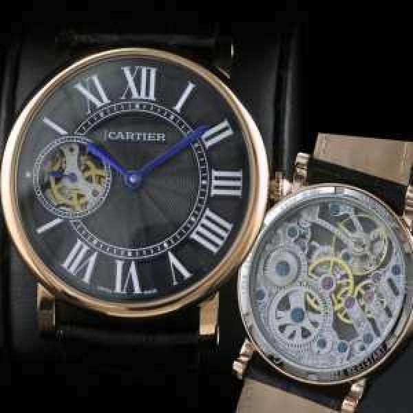 半自動卷  CARTIER カルティエ 男性用腕時計 メードインジャパンクオーツ 2針  44mm  メンズ腕時計