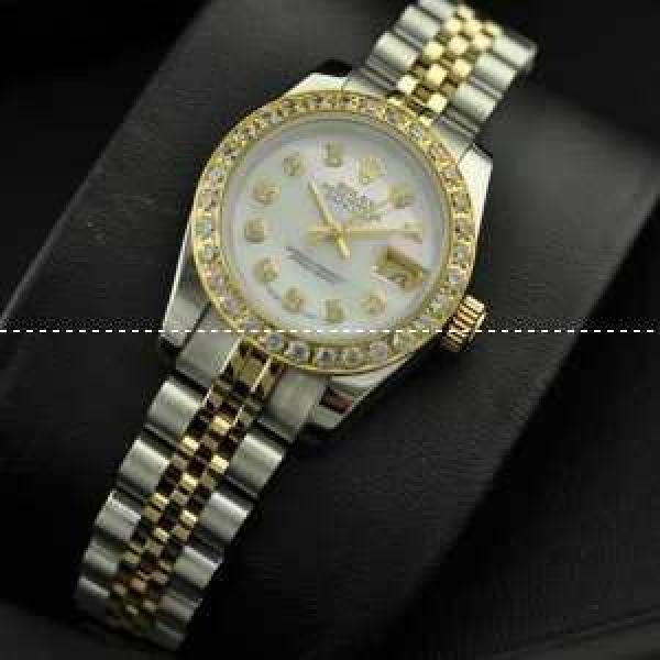 ROLEX ロレックス デイトジャスト 女性用腕時計 自動巻き 3針クロノグラフ 日付表示 27.00mm ダイヤベゼル