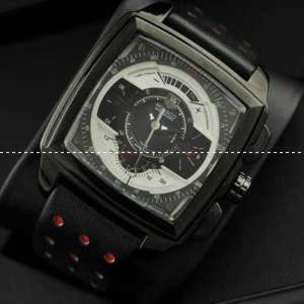 自動巻き タグホイヤー【TAG HEUER】 メンズ腕時計 日付表示 レザー 38.45mm ブラック