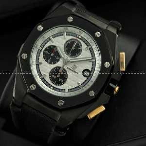Audemars Piguetオーデマピゲ メンズ腕時計 メードインジャパンクオーツ 6針クロノグラフ ブラック