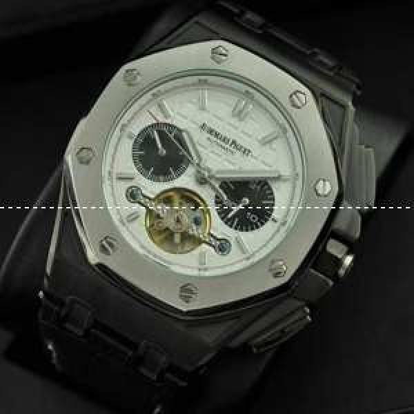 自動巻き Audemars Piguetオーデマピゲ 腕時計 5針トゥールビヨン クロノグラフ 日付表示 レザー