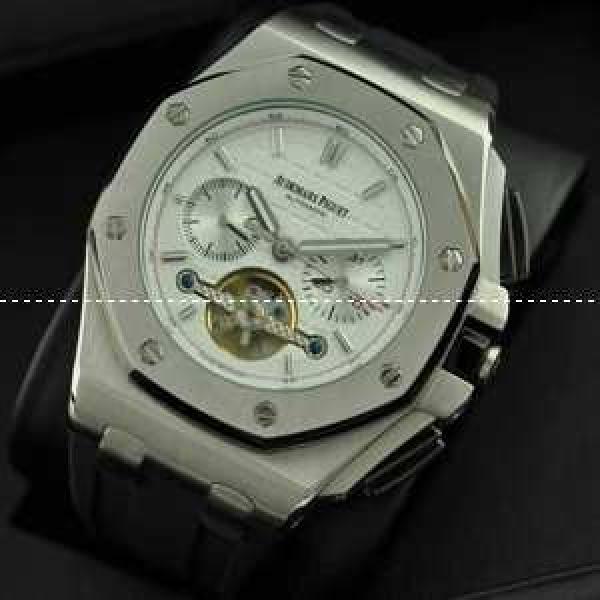 自動巻き Audemars Piguetオーデマピゲ 腕時計 5針トゥールビヨン クロノグラフ 日付表示 シルバー