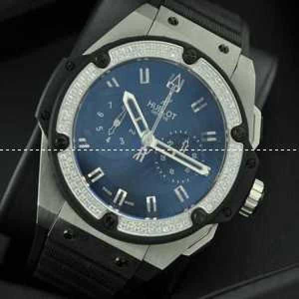 スイスムーブメンノ7750 Hublot ウブロ メンズ腕時計 自動巻き 5針 ダイヤベゼル 日付表示  45MM ラバー
