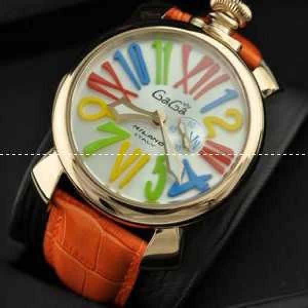 ガガミラノ腕時計 GaGaMILANO マヌアーレ クロノ 48 SS(PVD) 男性用腕時計 インデックス