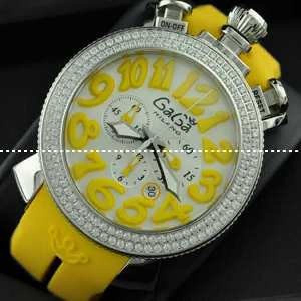 ガガミラノ腕時計[GaGaMILANO時計]( GaGa MILANO 腕時計 ガガ ミラノ 時計 )クロノ ダイヤベゼル　黄色