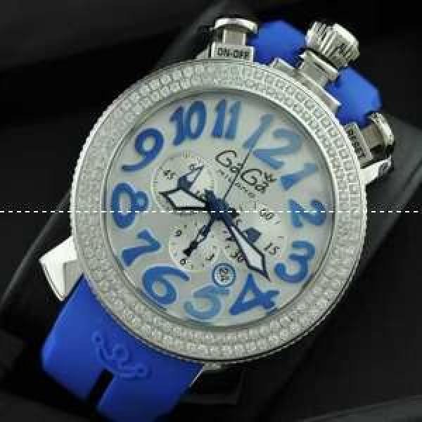 ガガミラノ腕時計[GaGaMILANO時計]( GaGa MILANO 腕時計 ガガ ミラノ 時計 )クロノ ダイヤベゼル　ライトブルー