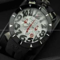 GaGaMILANO ガガ時計 日本産クオーツ　6針 ブラック ベルト 日付表示