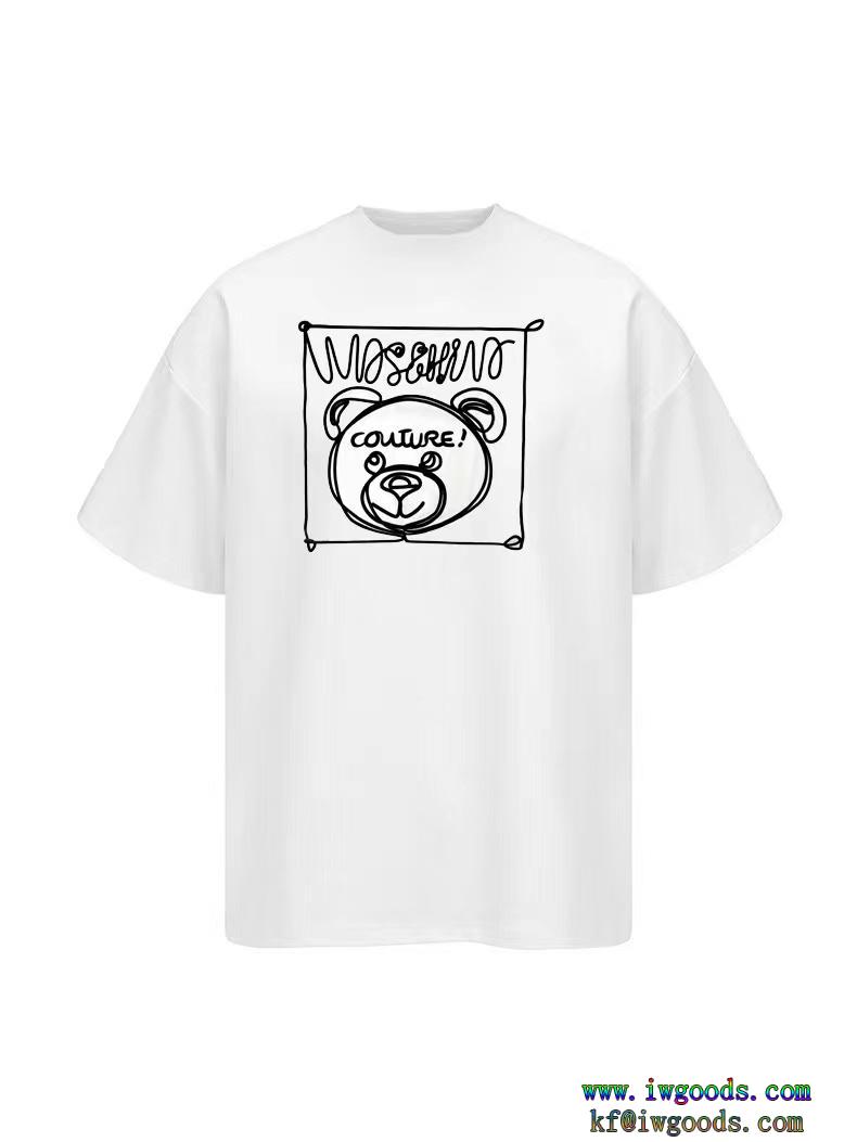 人気ブランド切りっぱなしデザインブランド スーパー コピー 舗MOSCHINO モスキーノ半袖Tシャツ