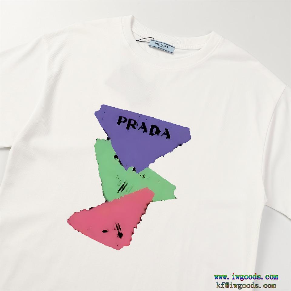 ブランド スーパー コピー 通販海外限定全体的に調和のある半袖Tシャツ【ユニセックス】プラダPRADA