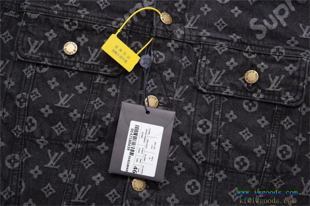 【ユニセックス】流行の最前線切りっぱなしデザイン偽物 ブランド ショップLouis Vuttion X Supremeデニムジャケット