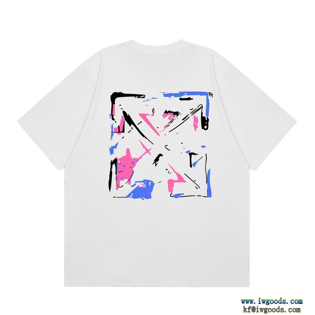オフホワイト Off-White半袖Tシャツ【ユニセックス】激安 通販 ブランド2024　人気モデル特に話題なの上品　即完売