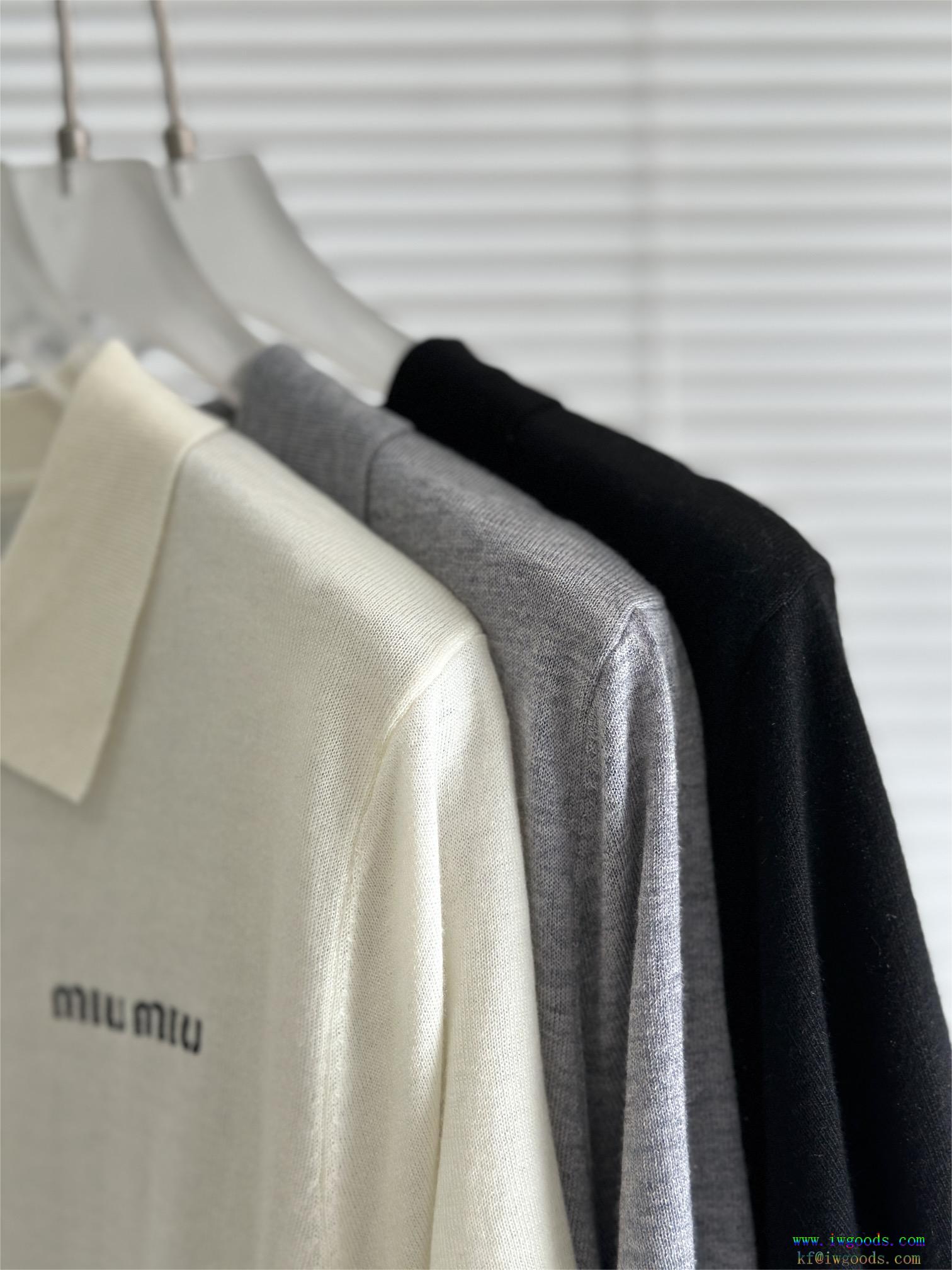 ミュウミュウMIUMIU半袖tシャツ2024の最新アイテム累積売上額第1位獲得コピー 品 ブランド
