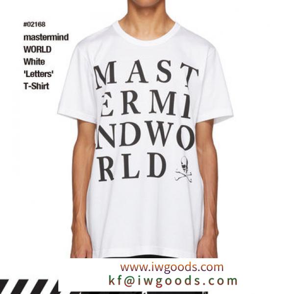 人気話題！スーパーコピー 代引 Mastermind WORLD White スーパーコピー 代引 'Letters' T-Shirt iwgoods.com:aixj06
