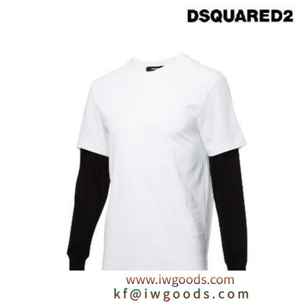 DSQUARED2 コピー品(ディースクエアード 激安スーパーコピー) レイアード 白黒Tシャツ iwgoods.com:a15ukp