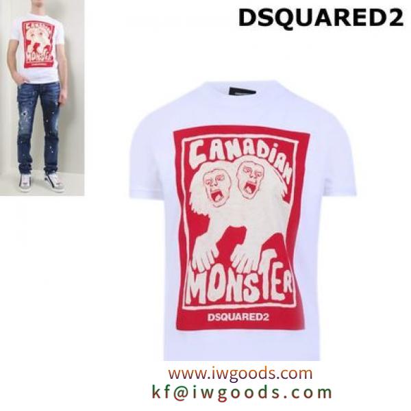 DSQUARED2 スーパーコピー 代引 CANADIAN MONSTER PRINT JERSEY Tシャツ iwgoods.com:vxsdmw