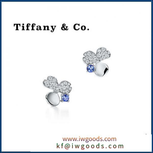【ブランド コピー Tiffany & Co.】人気Diamond and Tanzanite Flower Earrings★ iwgoods.com:ib2idc