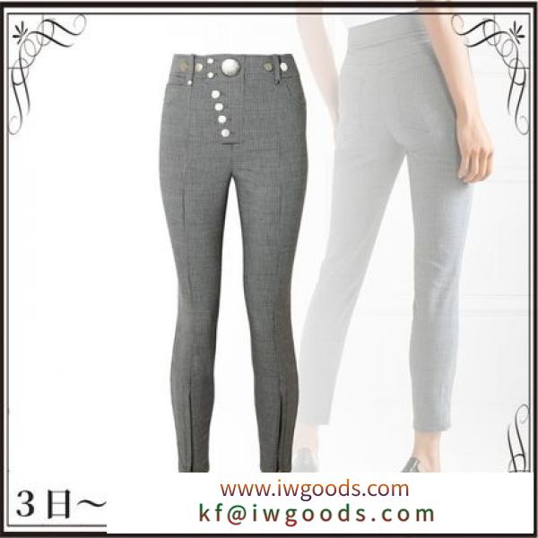 関税込◆Button-embellished houndstooth woven skinny pants iwgoods.com:a97hlf