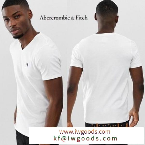 Abercrombie & Fitch コピー品*VネックロゴTシャツ/White コピー品 iwgoods.com:bxu6ls