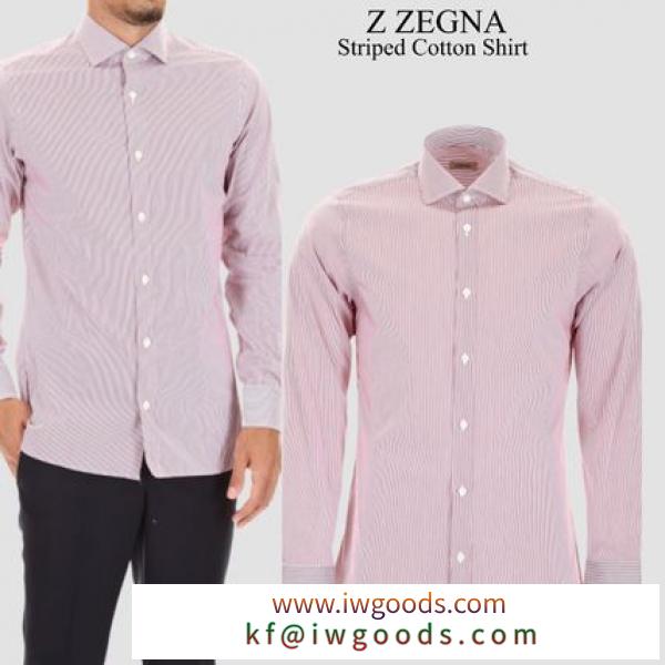 Z Zegna コピーブランド striped cotton shirt iwgoods.com:pwuks0
