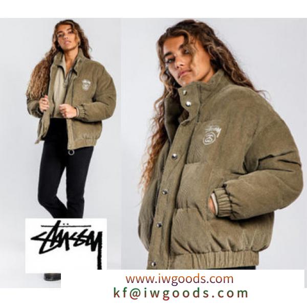 [ステューシー コピーブランド] Albion Cord Puffer Jacket in Khaki★ iwgoods.com:hf8dnq