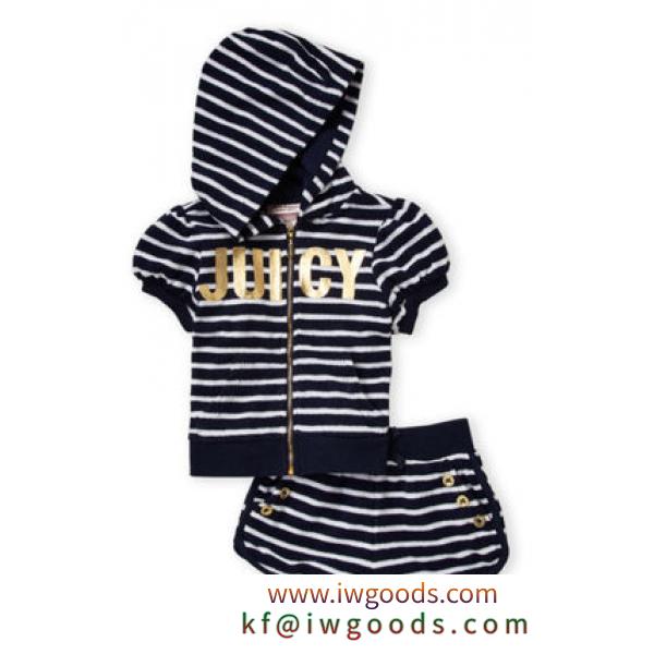 Two-Piece Striped Terry Hoodie & Shorts Set iwgoods.com:2ski3j