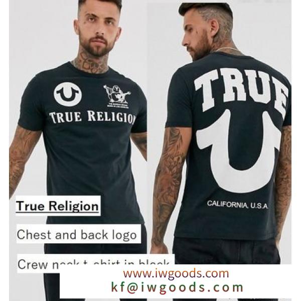 関送料込 True Religion 大人気  ロゴ入りクルーネックTシャツ iwgoods.com:i0ns52