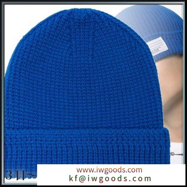 関税込◆ Blue cotton knit logo tag beanie iwgoods.com:sgbp37