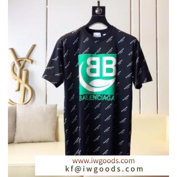 BALENCIAGA BB ジャージー Tシャツ バレンシアガ コピー 販売 2020主役級トレンド商品ユニセックスプリント半袖