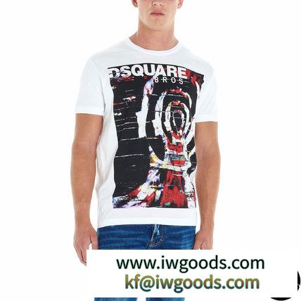 関税込DSQUARED2 ブランドコピー商品 2019AW Psychedelic Bros Tシャツ ロゴ 半袖 iwgoods.com:12wc5m-3