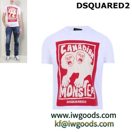 DSQUARED2 スーパーコピー 代引 CANADIAN MONSTER PRINT JERSEY Tシャツ iwgoods.com:vxsdmw-3