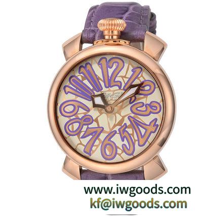 ガガミラノ 偽ブランド 時計 MANUALE 40MM 腕時計 パープル/ピンクゴールド iwgoods.com:ega4r6-3