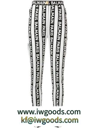 【関税負担】 BALMAIN 激安スーパーコピー Pants Logo Black and White ブランド コピー iwgoods.com:tu3arg-3