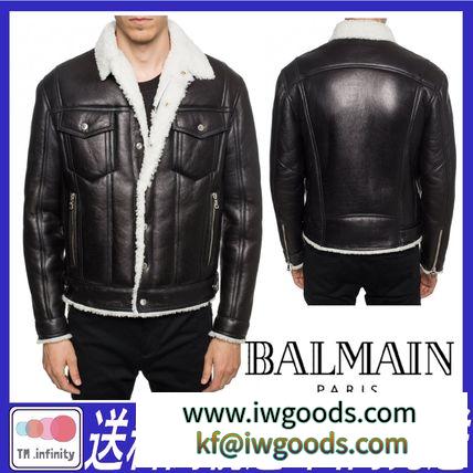 ♪完売必至★送料関税込★BALMAIN コピー商品 通販★Shearling Leather Jacket iwgoods.com:pxkwit-3