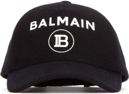 BALMAIN 偽物 ブランド 販売▽至高 BLACK ウール BLEND BASEBALL CAP iwgoods.com:h2z6pm-3