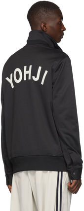 【Y-3 コピー商品 通販】ブラック Yohjiレターバックプリントトラックジャケット iwgoods.com:tziipm-3