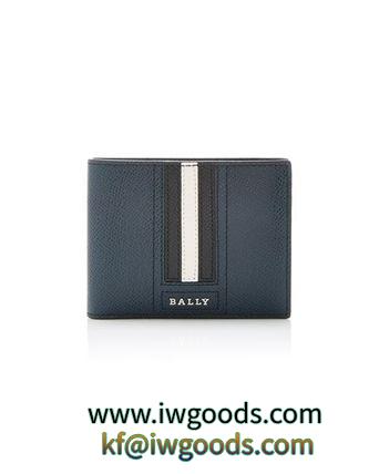 【関税送料込】BALLY ブランド コピー Stripe Leather Wallet  Navy　財布 iwgoods.com:gx3phb-3