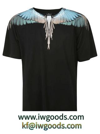 MARCELO Burlon スーパーコピー TURQUOISE WING 激安スーパーコピーS Tシャツ（Black） iwgoods.com:2katkp-3
