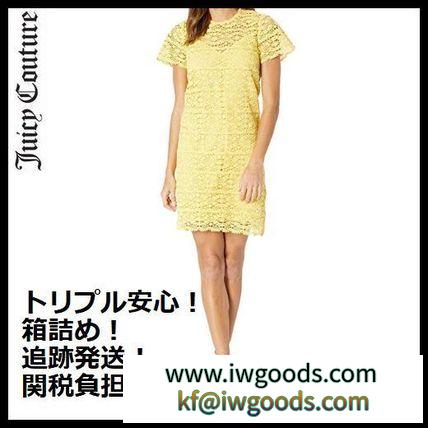 【追跡発送】Juicy COUTURE 激安スーパーコピー黄色半袖のオールレースドレス iwgoods.com:ma6jvc-3