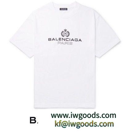 【BALENCIAGA スーパーコピー】ロゴ プリント コットン Tシャツ ホワイト iwgoods.com:fxd3s8-3