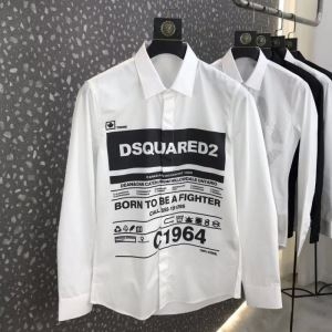 D SQUARED2 シャツ 新作 品よく着こなせる限定品 メンズ ディースクエアード コピー ホワイト カジュアル ロゴ入り 激安 iwgoods.com aC4rye-3