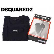 DSQUARED2 激安スーパーコピー ロゴプリントVネックTシャツ2枚セットS 黒【 即発】 iwgoods.com:o48vzm-1