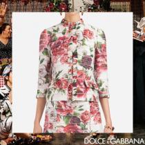 ☆ DOLCE & Gabbana ブランド コピー ラッフル ペオニアプリント ミニジャケット iwgoods.com:v87ud9-1