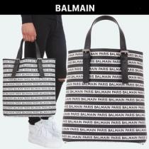 【BALMAIN コピー品】ロゴストライプ キャンバストートバッグ iwgoods.com:og9tht-1