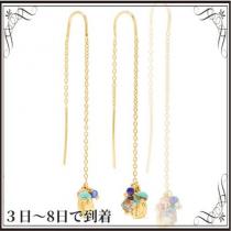 関税込◆Gold-plated multi-stone earrings iwgoods.com:kbjol7-1