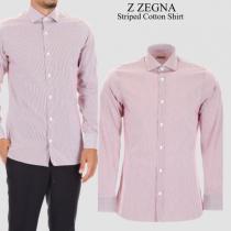 Z Zegna コピーブランド striped cotton shirt iwgoo...