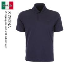 Z Zegna 激安コピー polo shirt with rubber logo ...