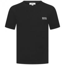 Boys Black Embroidered Logo Top iwgoods.co...