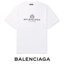 【BALENCIAGA スーパーコピー】ロゴ プリント コットン Tシャツ ホワイト iwgoods.com:fxd3s8-1