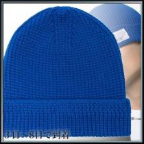関税込◆ Blue cotton knit logo tag beanie iwgo...