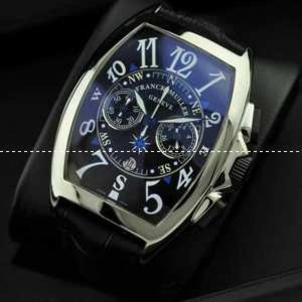 メードインジャパンクオーツ 5針クロノグラフ 日付表示 FRANCK MULLER フランクミュラー メンズ腕時計 レザー